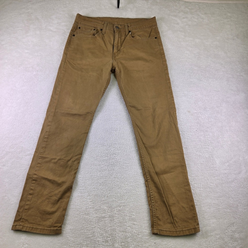 Levis 502 Regular Taper Pants Mens 31x30 Brown Twill Jeans 5-Pocket Trousers